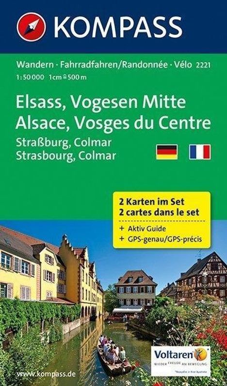 Kompass Karte Elsass, Vogesen Mitte, 2 Bl.. Alsace, Vosges du Centre, Diverse