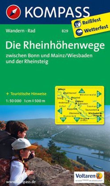 Rheinhöhenwege zwischen Bonn und Mainz/Wiesbaden, Karten