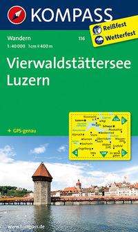 KOMPASS Wanderkarte 116 Vierwaldstätter See, Luzern 1:40.000, Karten