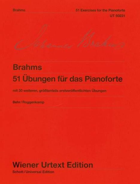 Johannes Brahms: 51 Übungen für das Pianoforte, Noten