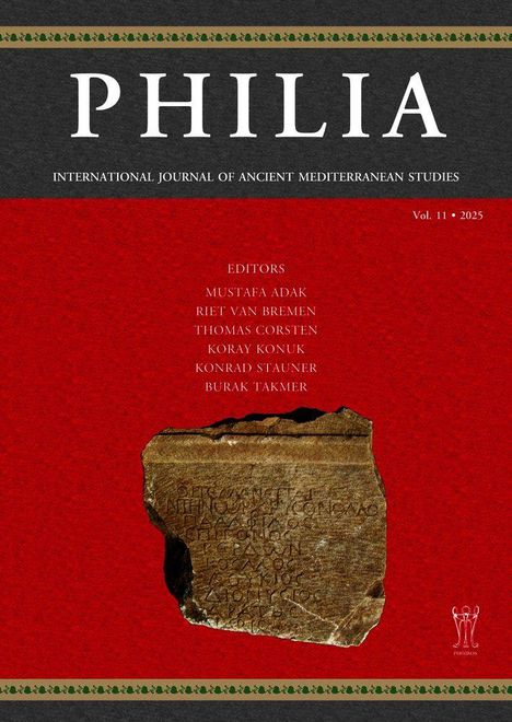 „PHILIA“: International Journal of Ancient Mediterranean Studies, Vol. 11, 2025. Redaktion: 6 Namen. Altes Relief unten.