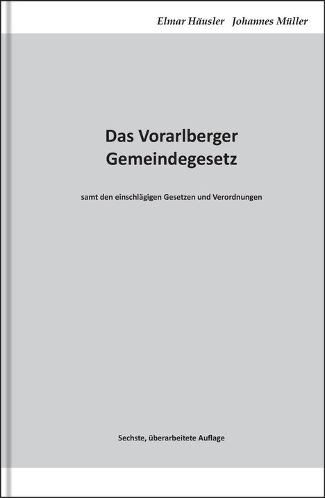 Das Vorarlberger Gemeindegesetz, Buch