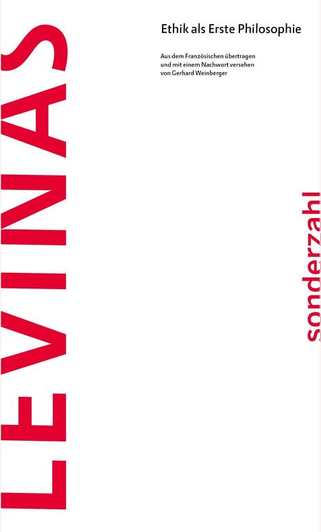 Emmanuel Levinas: Ethik als Erste Philosophie, Buch