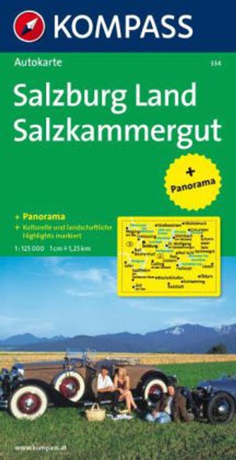 KOMPASS Autokarte Salzburg Land, Salzkammergut 1:125.000, Karten