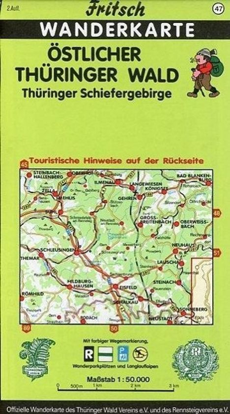 Östlicher Thüringer Wald / Thüringer Schiefergebirge. Fritsch Wanderkarte, Karten