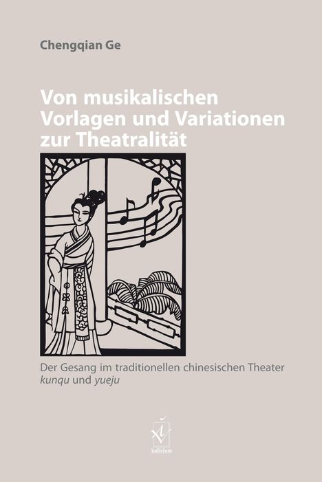 Text: „Von musikalischen Vorlagen und Variationen zur Theatralität“. Illustration: Traditionelle Figur mit Noten und Pflanzen.