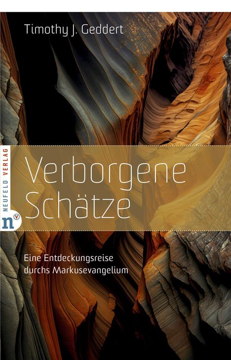 Buchtitel: "Verborgene Schätze". Untertitel: "Eine Entdeckungsreise durchs Markusevangelium". Natursteinmuster im Hintergrund.