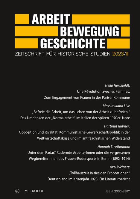 Arbeit - Bewegung - Geschichte, Buch