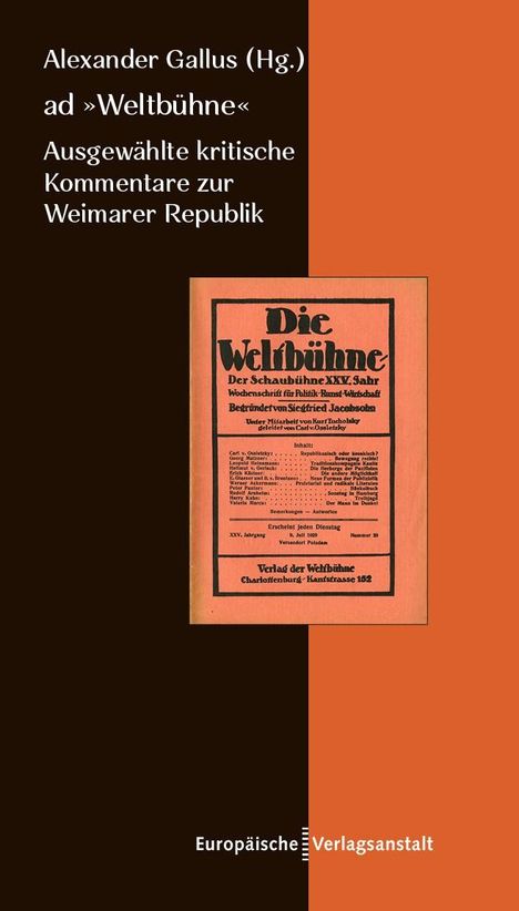 ad "Weltbühne", Buch
