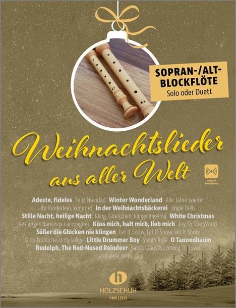 Weihnachtslieder aus aller Welt - Sopran-/Altblockflöte, Buch