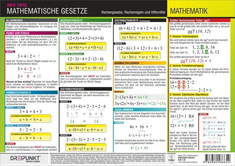 Michael Schulze: Mathematische Gesetze. Info-Tafel, Buch