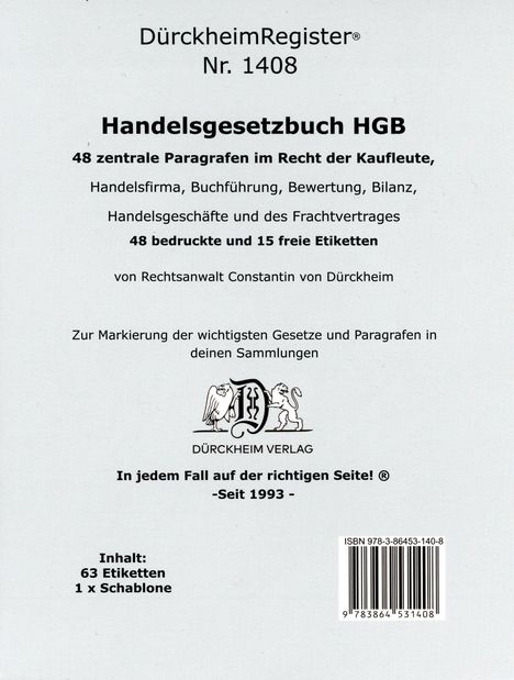 DürckheimRegister® HGB im dtv (2022), Buch