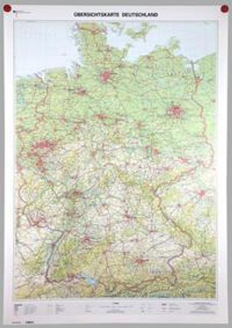 Übersichtskarte Deutschland 1:750000. Wandkarte plano, Karten