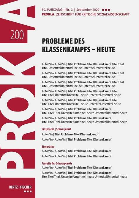 Prokla 200: Prokla 200: Probleme des Klassenkampfs - heute, Buch