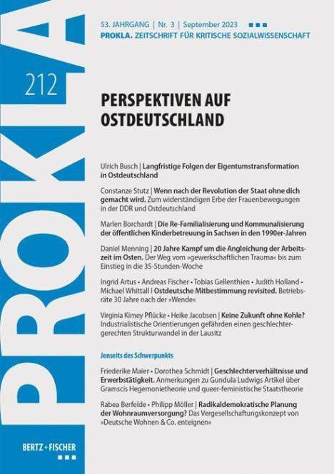 Prokla 212: Perspektiven auf Ostdeutschland, Buch