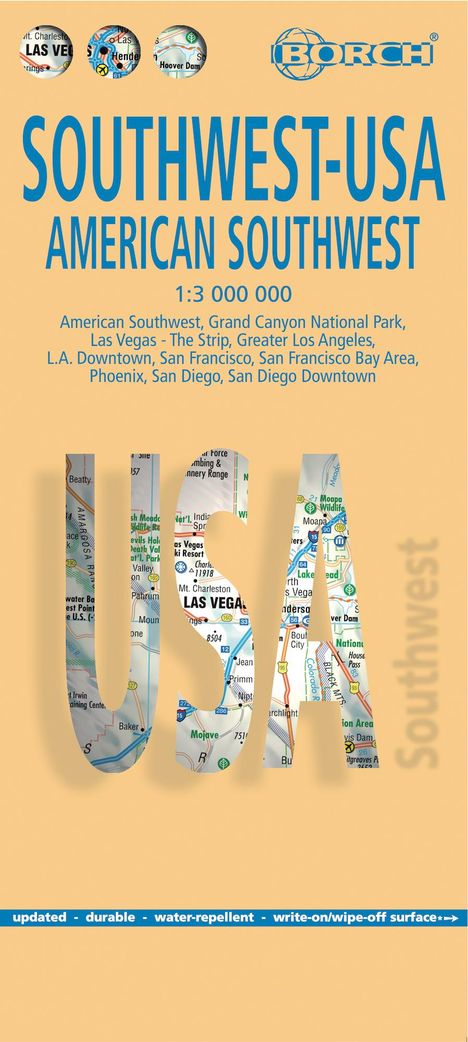 American Southwest 1 : 3 000 000. Road Map + City Maps, Karten