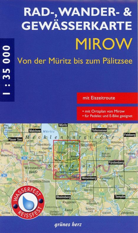 Mirow - von der Müritz zum Pälitzsee 1 : 35 000 Rad-, Wander- und Gewässerkarte, Karten