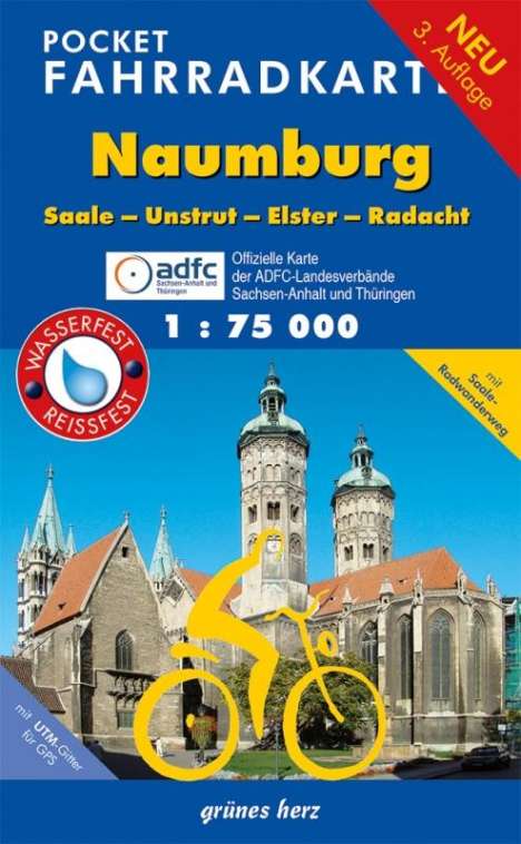 Pocket-Fahrradkarte Naumburg, Saale-Unstrut-Elster-Radacht 1:75.000, Karten