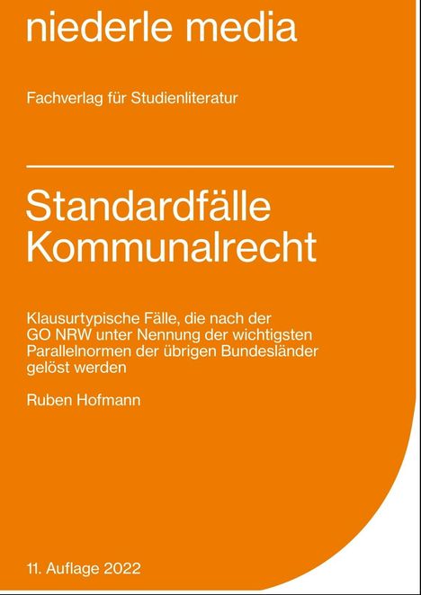 Ruben Hofmann: Standardfälle Kommunalrecht, Buch