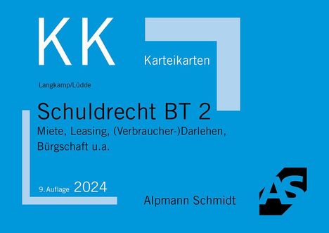 Tobias Langkamp: Karteikarten Schuldrecht BT 2, Buch