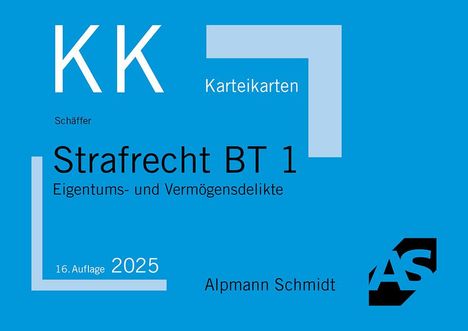 Jannina Schäffer: Karteikarten Strafrecht BT 1, Buch