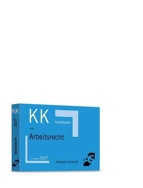 "KK Karteikarten, Arbeitsrecht, 17. Auflage 2027, Haack, Alpmann Schmidt, AS" - Blaues Kartenset.