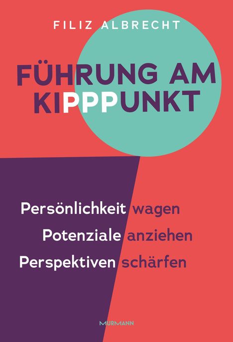 "Führung am Kipppunkt" von Filiz Albrecht, mit Slogan: Persönlichkeit wagen, Potenziale anziehen, Perspektiven schärfen.