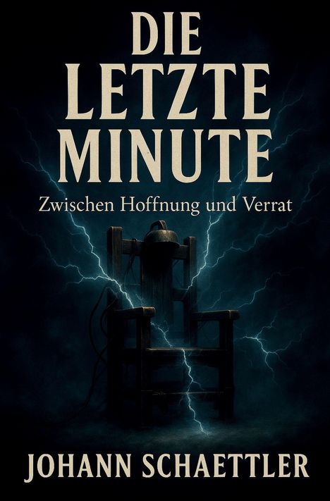 „Die letzte Minute: Zwischen Hoffnung und Verrat“ von Johann Schaettler. Ein elektrischer Stuhl mit Blitzen.