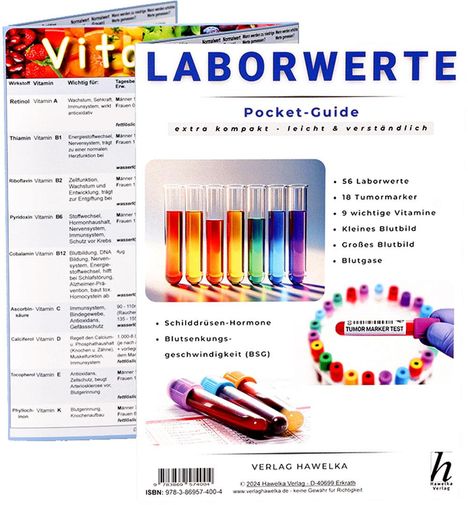 Uwe Verlag Hawelka: Laborwerte - extra kompakt &amp; leicht verständlich - Pocket-Guide - Faltkarte A5 - Patienten-Ratgeber &amp; Fachliteratur, Buch