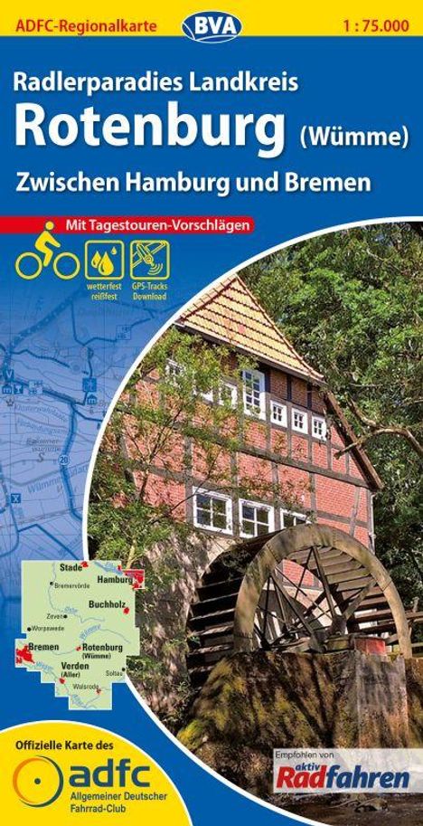 ADFC-Regionalkarte Radlerparadies Landkreis Rotenburg (Wümme) 1 : 75 000, Karten