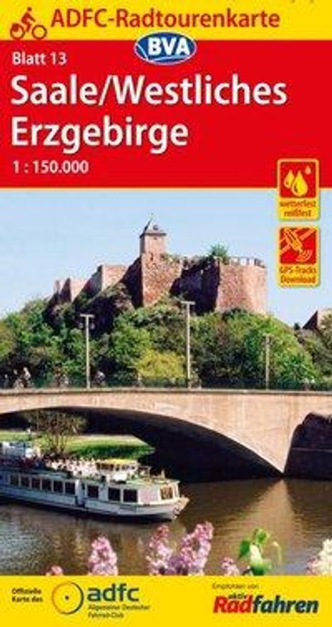 ADFC-Radtourenkarte 13 Saale /Westliches Erzgebirge 1:150.000, reiß- und wetterfest, GPS-Tracks Download, Diverse