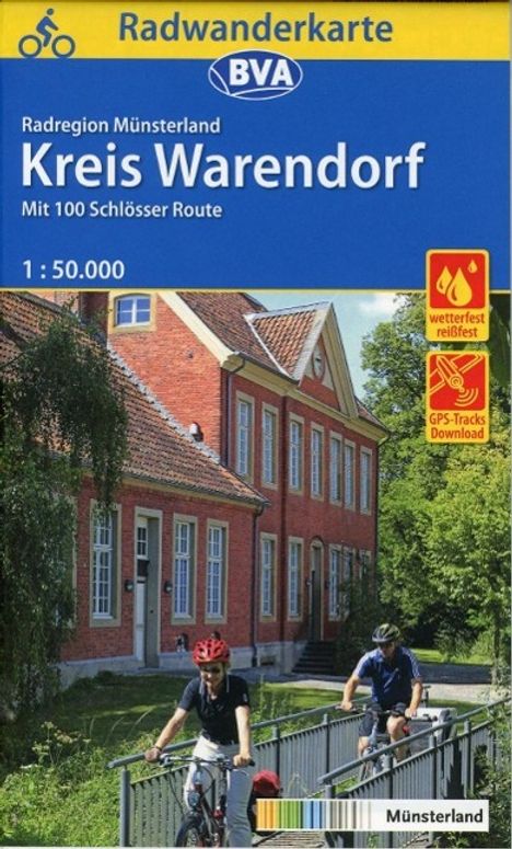 Radwanderkarte BVA Radregion Münsterland Kreis Warendorf mit 100 Schlösser Route 1:50.000, Diverse