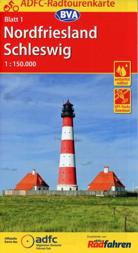 ADFC-Radtourenkarte 1 Nordfriesland /Schleswig 1:150.000, Diverse