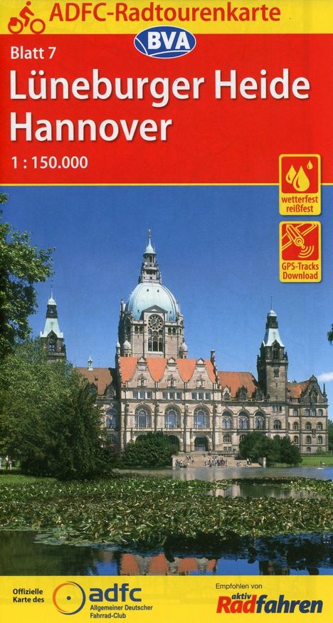 ADFC-Radtourenkarte 7 Lüneburger Heide /Hannover 1:150.000,, Karten