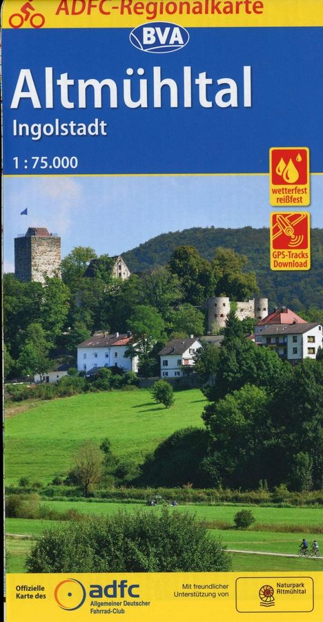 ADFC-Regionalkarte Altmühltal Ingolstadt, 1:75.000, reiß- und wetterfest, GPS-Tracks Download, Karten