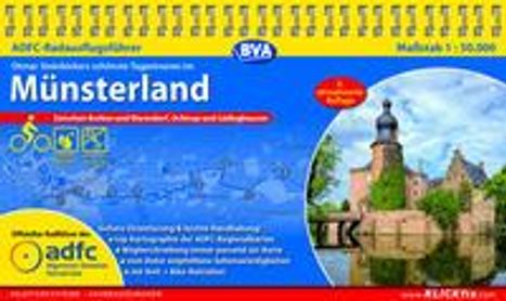 Otmar Steinbicker: ADFC-Radausflugsführer Münsterland 1:50.000 praktische Spiralbindung, reiß- und wetterfest, GPS-Tracks Download, Buch