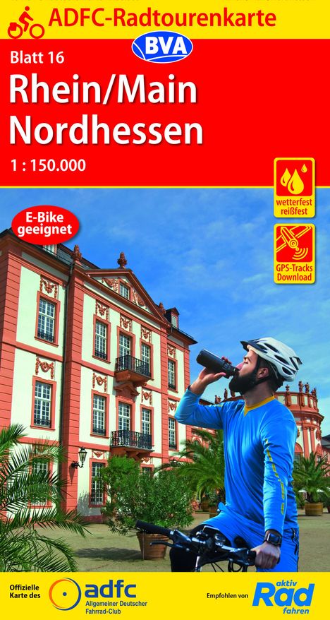 ADFC-Radtourenkarte 16 Rhein/Main Nordhessen 1:150.000, reiß- und wetterfest, GPS-Tracks Download, Karten