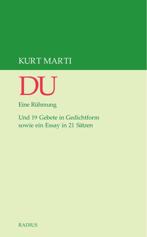 Kurt Marti: DU, Buch