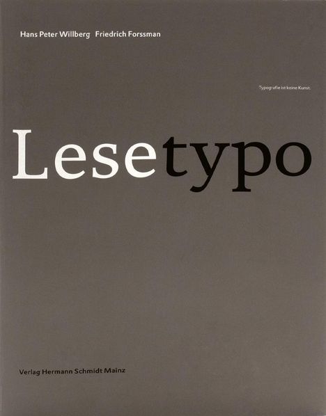 Hans Peter Willberg: Lesetypografie, Buch