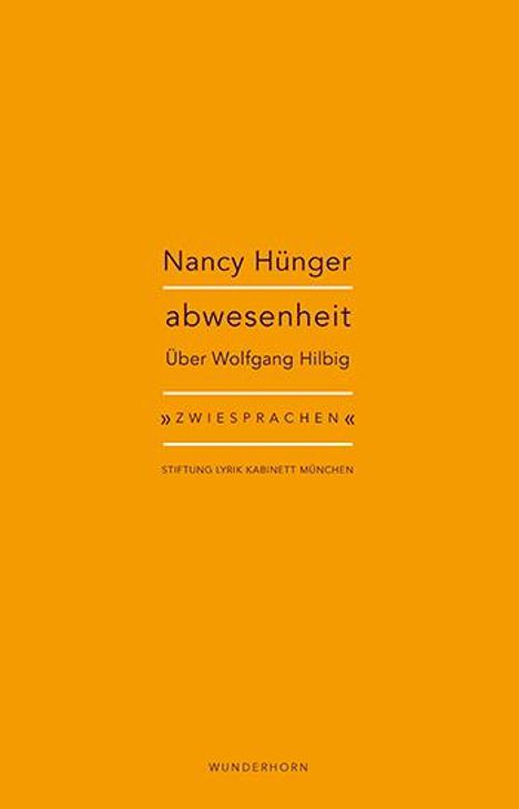 Nancy Hünger: abwesenheit, Buch