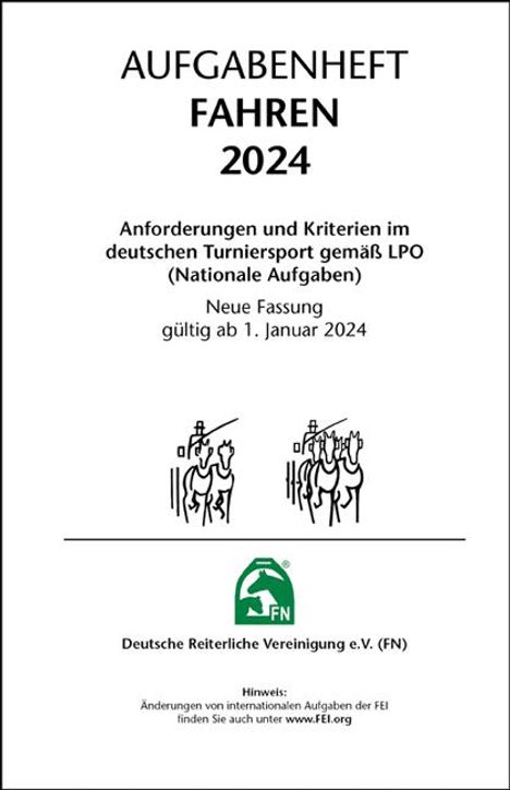 Deutsche Reiterliche Vereinigung E. V. (Fn): Aufgabenheft - Fahren 2024, Buch