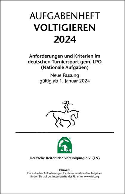 Deutsche Reiterliche Vereinigung E. V. (Fn): Aufgabenheft - Voltigieren 2024, Buch