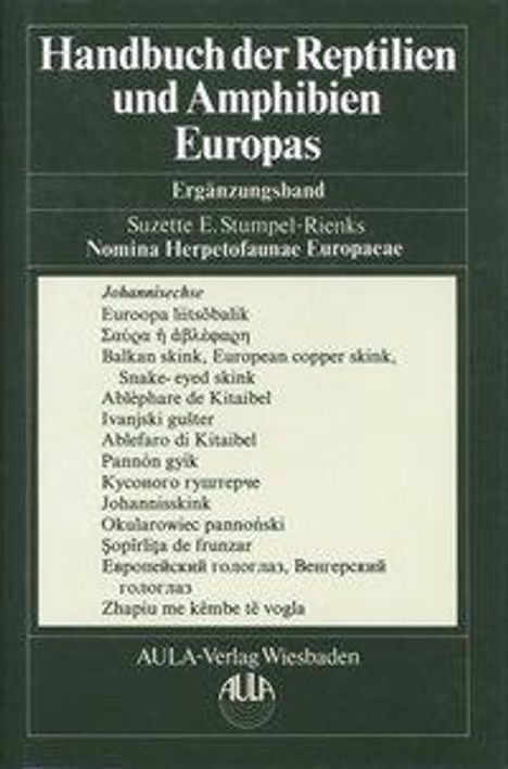 Handbuch der Reptilien und Amphibien - Gesamtregister, Buch