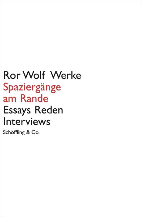 Ror Wolf: Spaziergänge am Rande, Buch