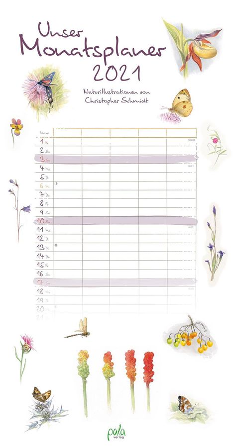 Unser Monatsplaner 2021, Kalender
