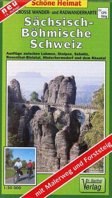 Große Wander- und Radwanderkarte Sächsisch-Böhmische Schweiz, Karten