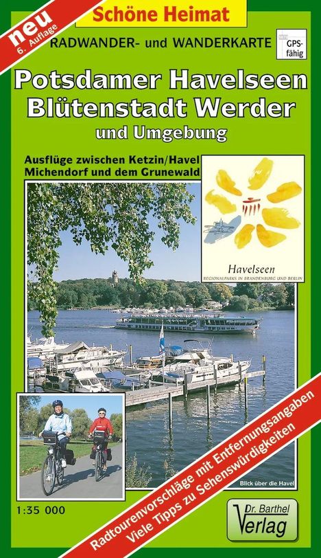 Radwander- und Wanderkarte Potsdamer Havelseen, Blütenstadt Werder und Umgebung 1 : 35 000, Karten