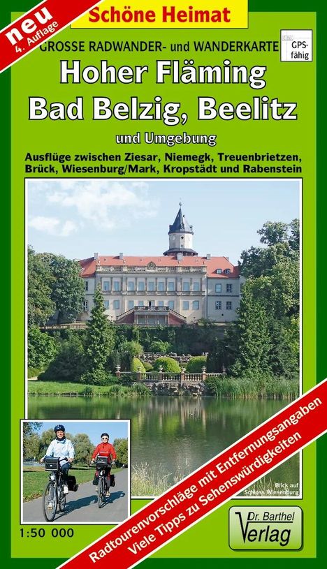 Große Radwander- und Wanderkarte Hoher Fläming, Bad Belzig, Beelitz und Umgebung 1 : 50 000, Karten