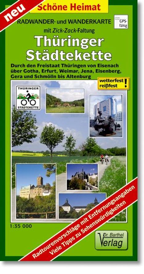 Thüringer Städtekette Radwander- und Wanderkarte 1 : 35 000, Karten
