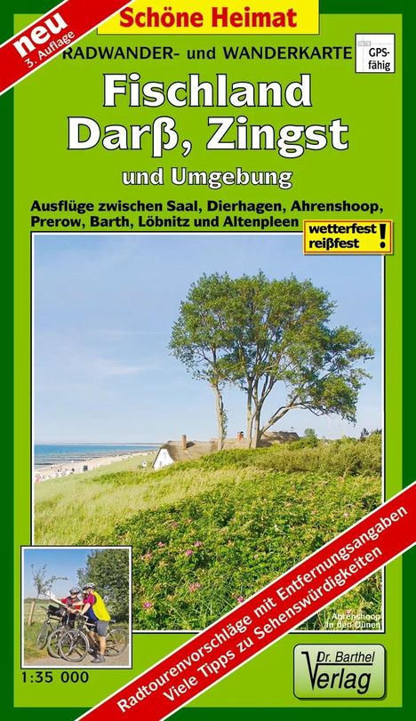 Fischland, Darß, Zingst und Umgebung Radwander- und Wanderkarte 1 : 35 000, Karten